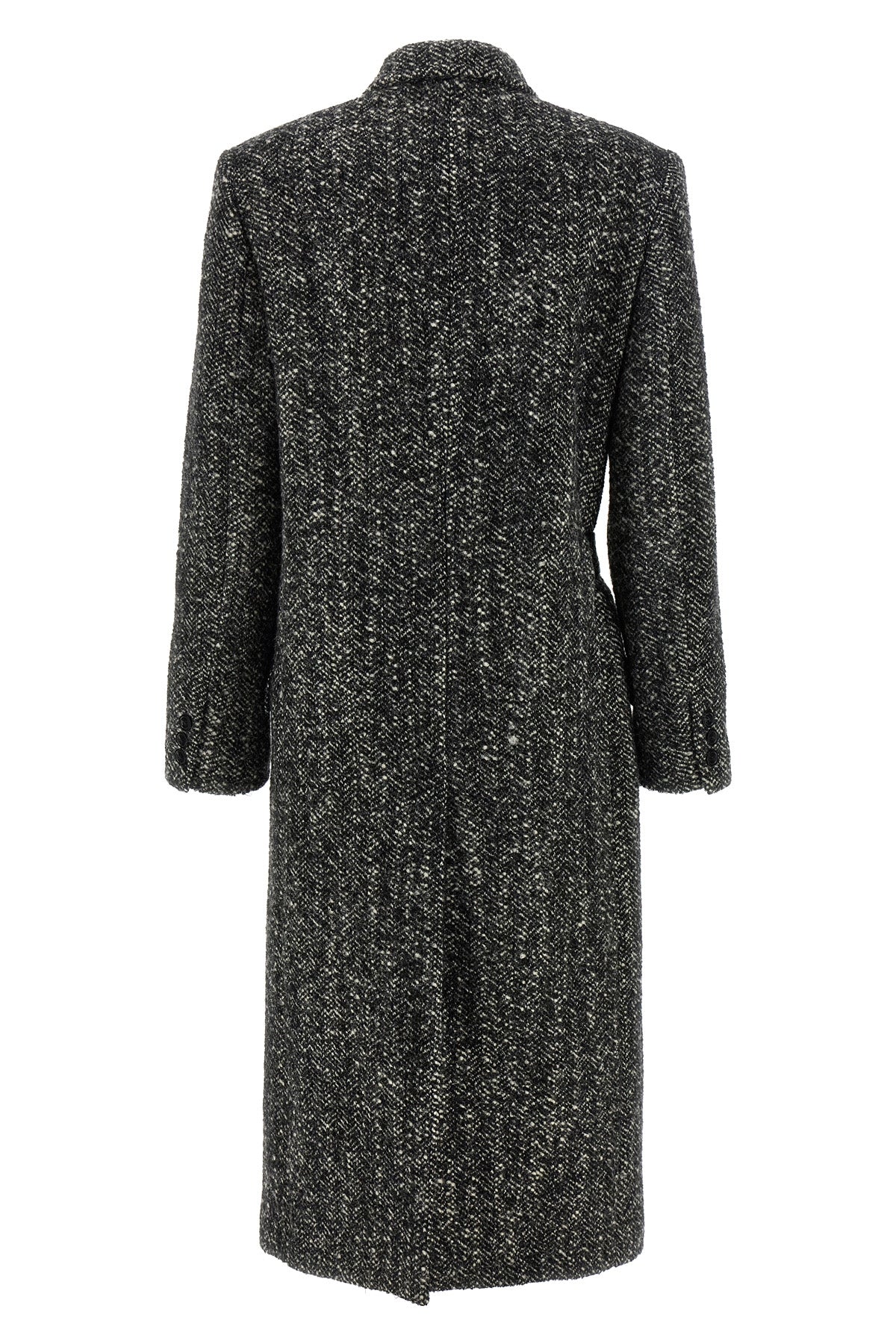 ebyane coat in herringbone virgin wool blend