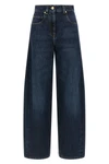 wide barrel full lenght mid-rise jeans in cotton denim