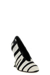 moschino zebra print pony hair pumps redefine the codes of formal footwear throu