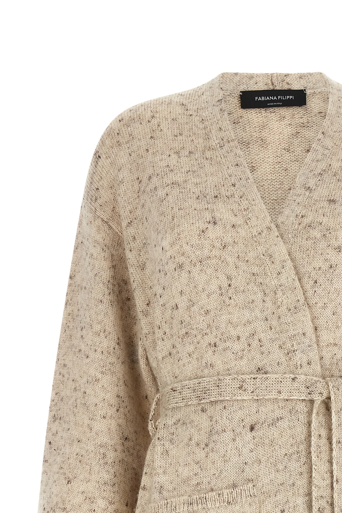 the fabiana filippi cardigan redefines the enveloping silhouette through a fine
