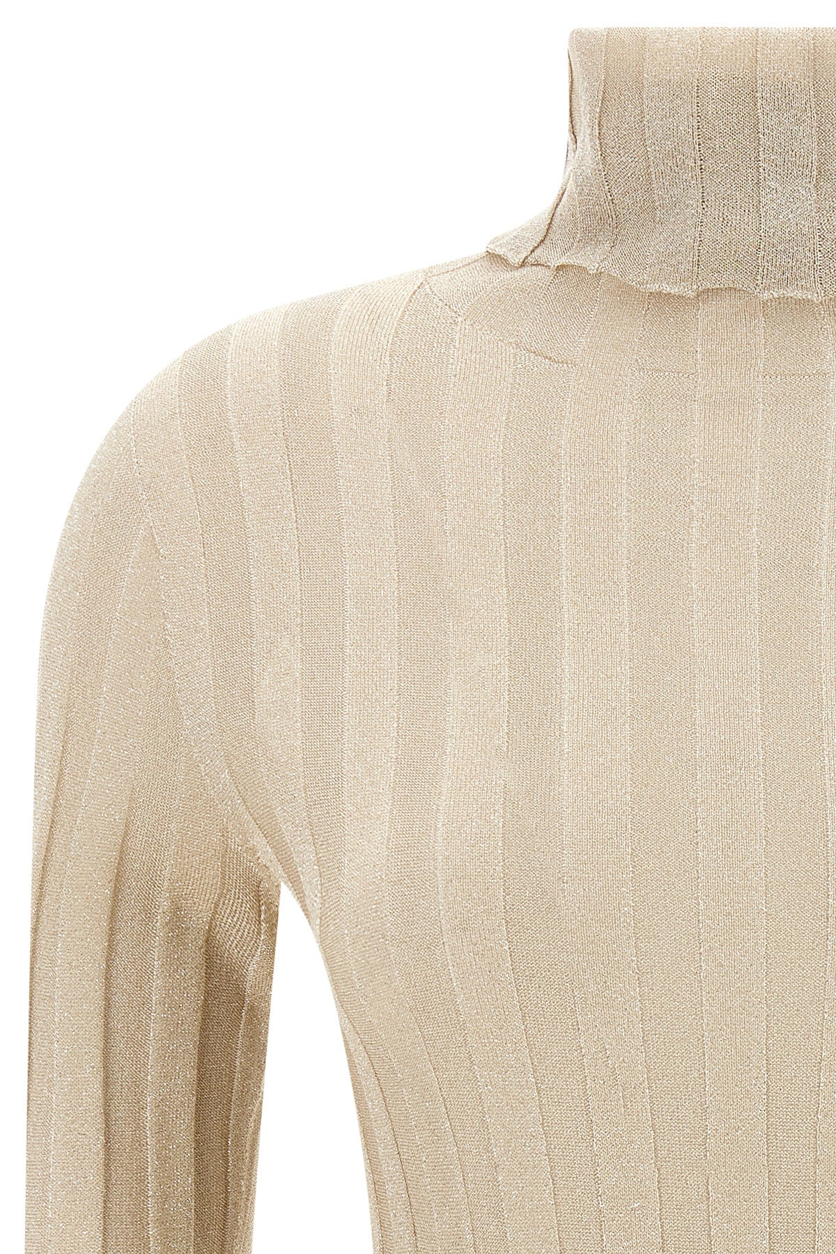ribbed stretch lurex viscose sweater