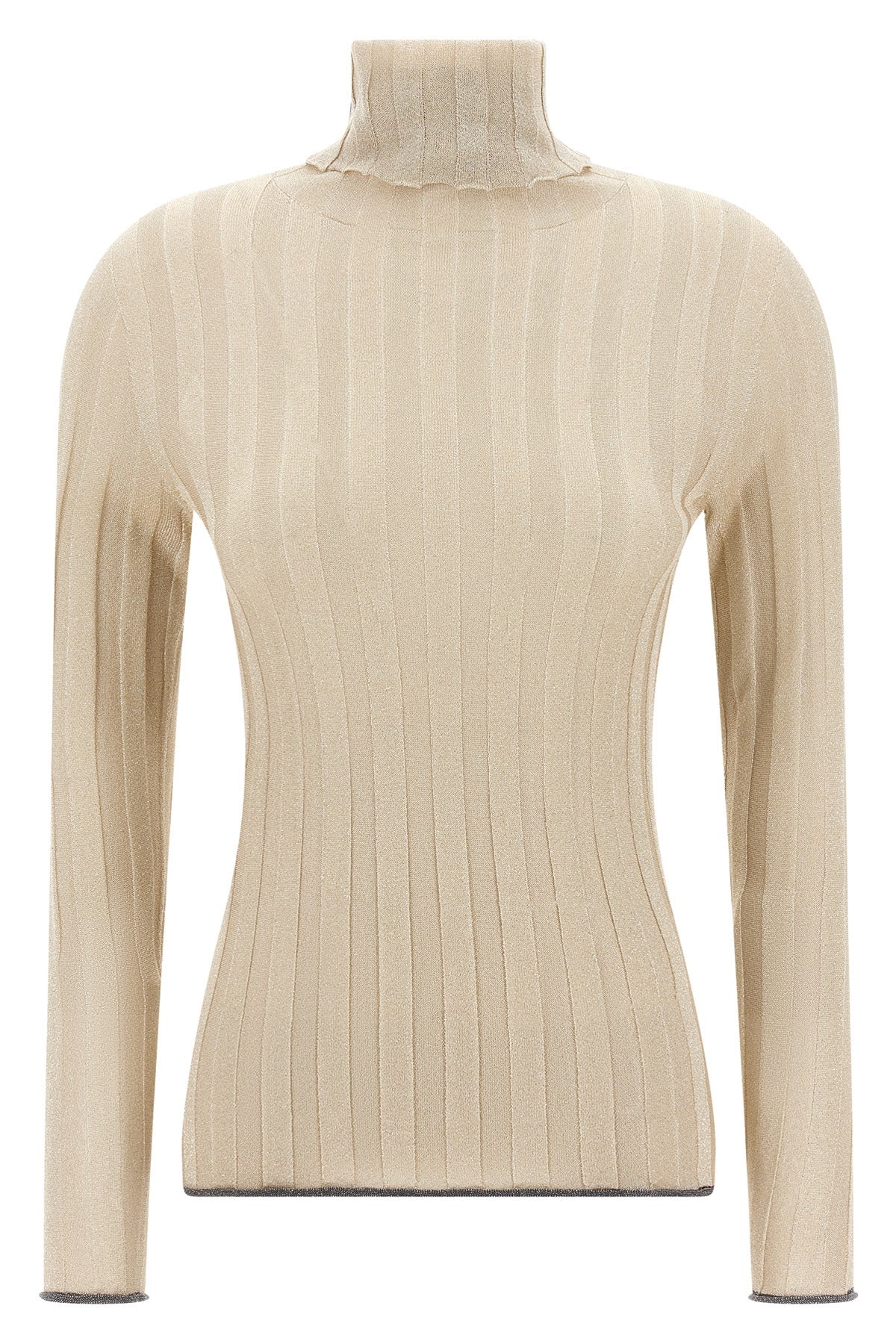 ribbed stretch lurex viscose sweater