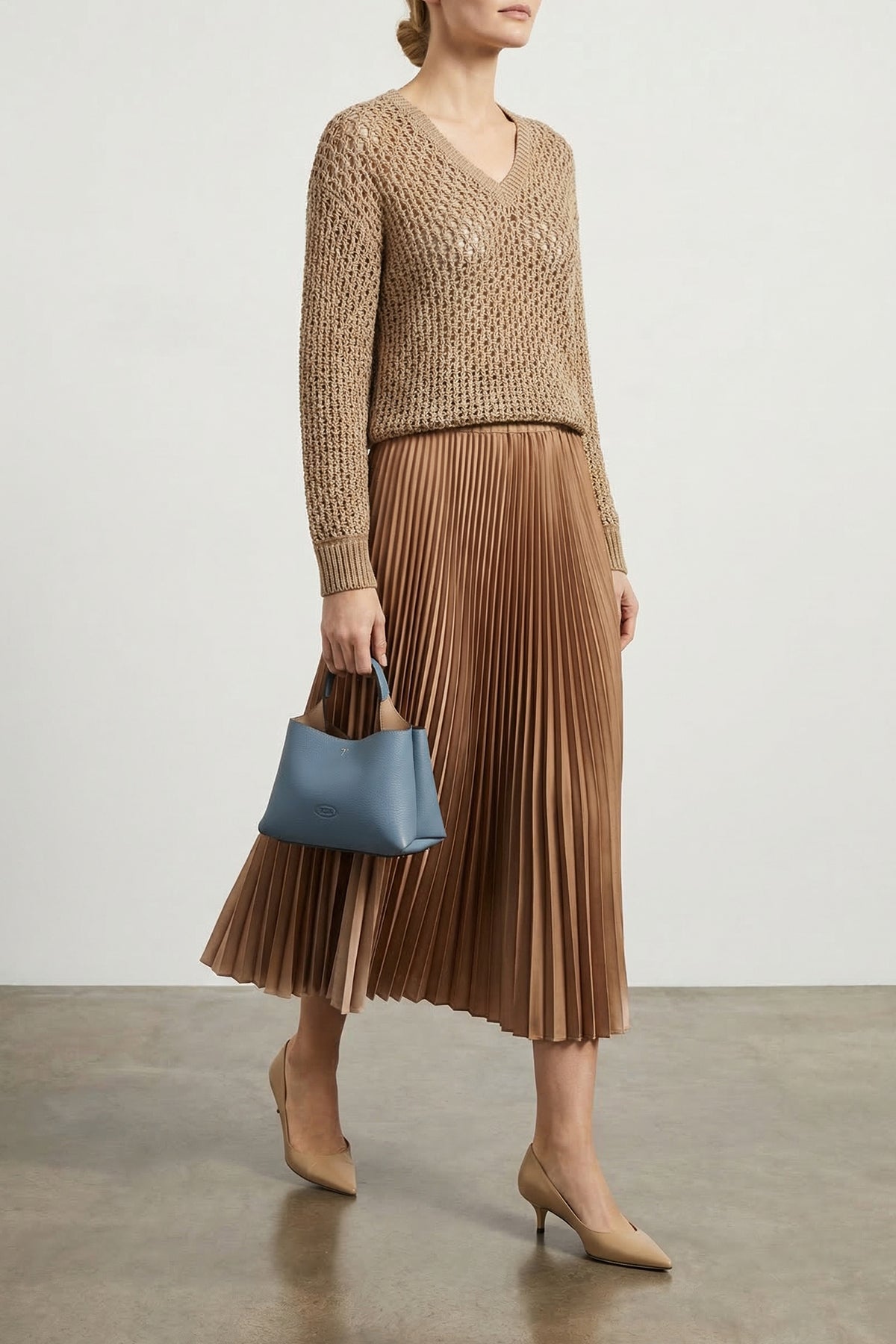 FABIANA FILIPPI 38 mouliné yarn sweater worked in bark stitch mixed