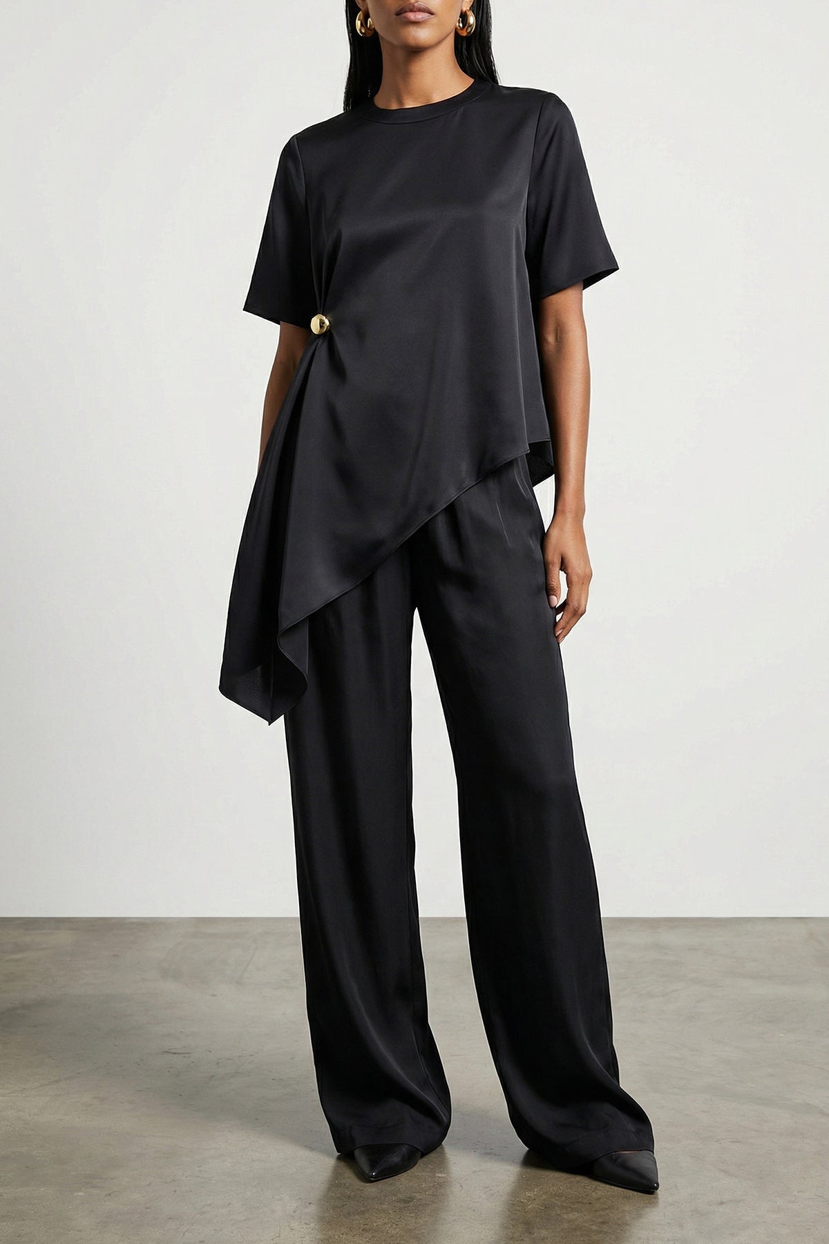 LOULOU DE SAISON M madea silk twill top