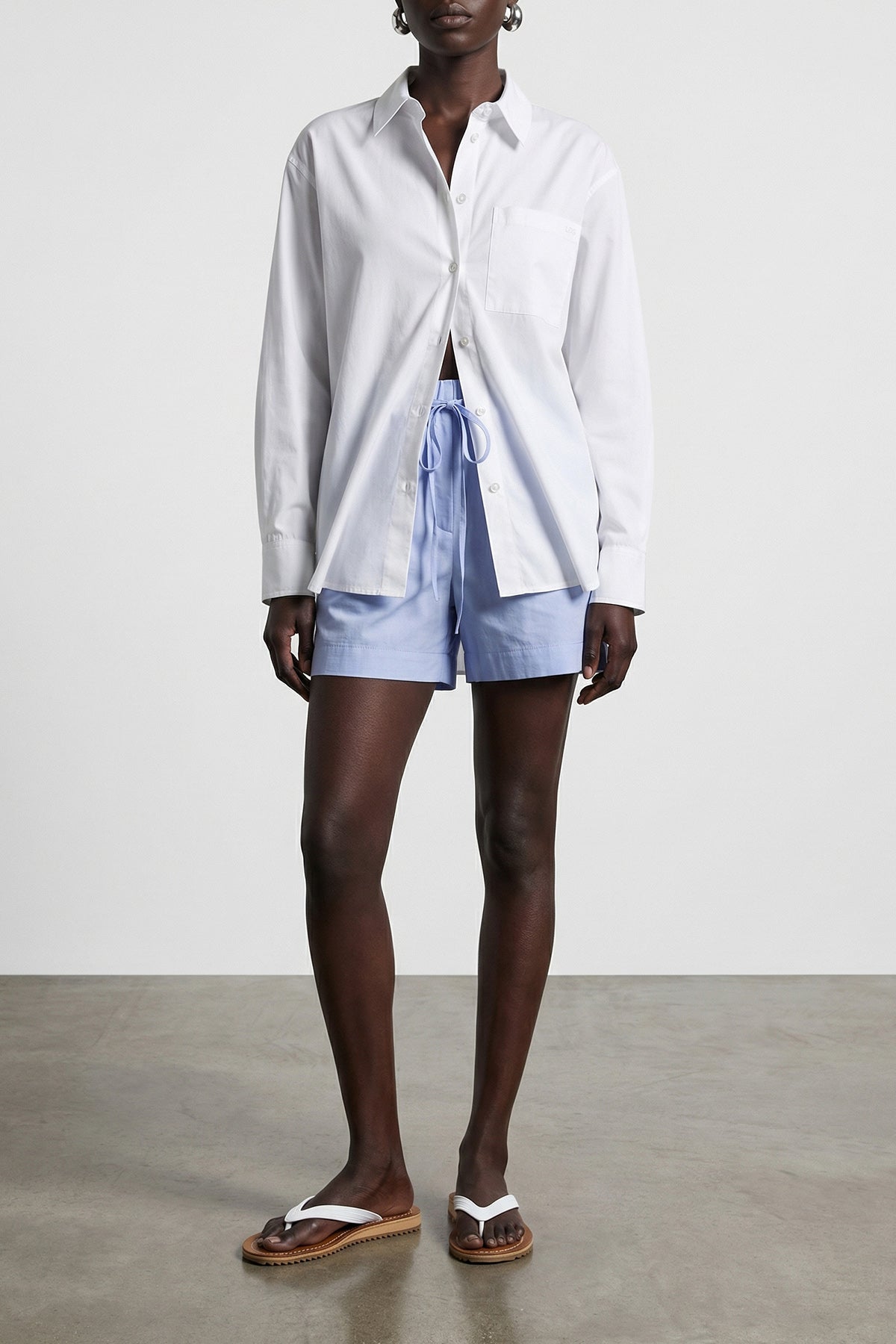 LOULOU DE SAISON 34 malone shorts in fresh cotton poplin