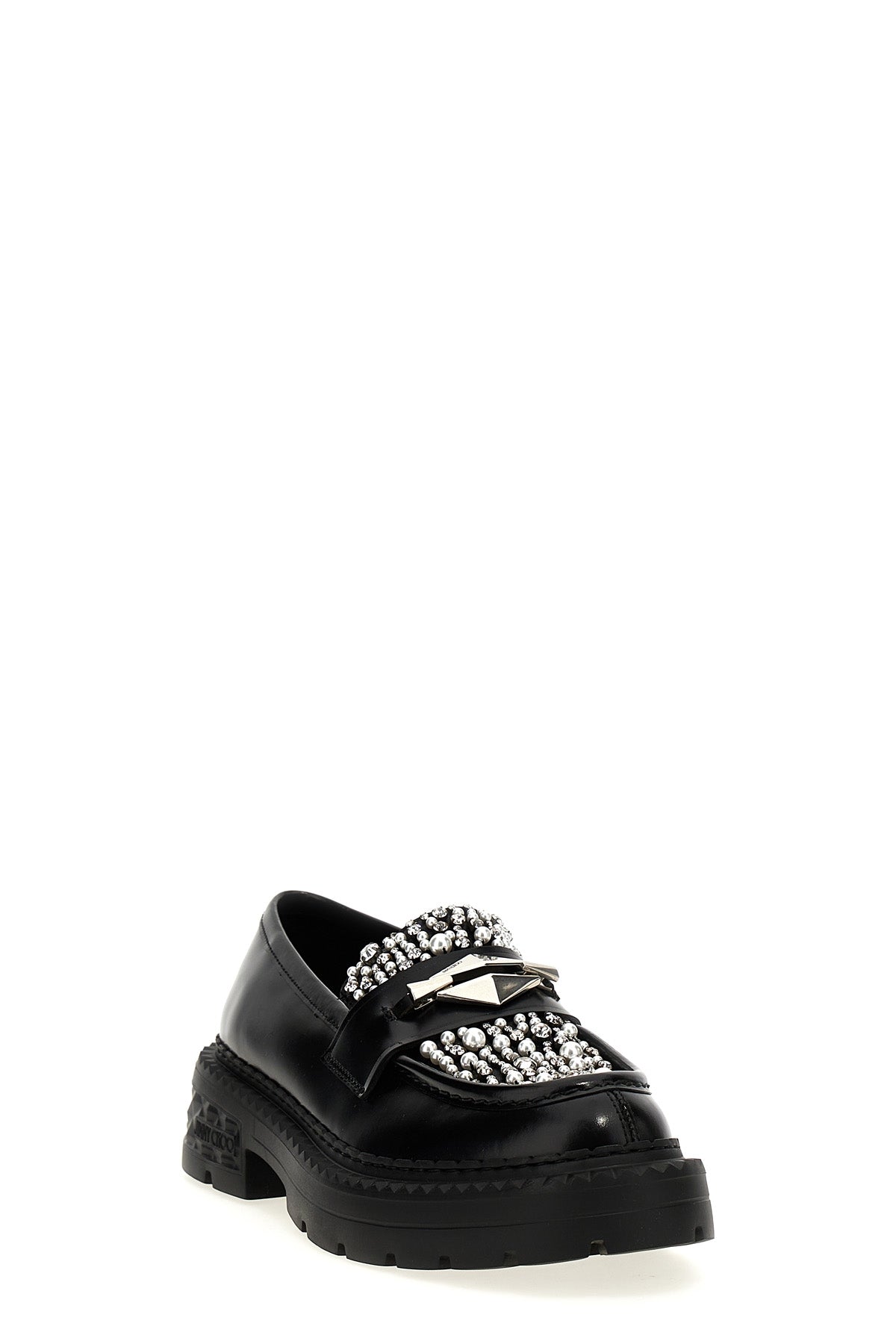 JIMMY CHOO 35.5 marlow diamond leather loafers