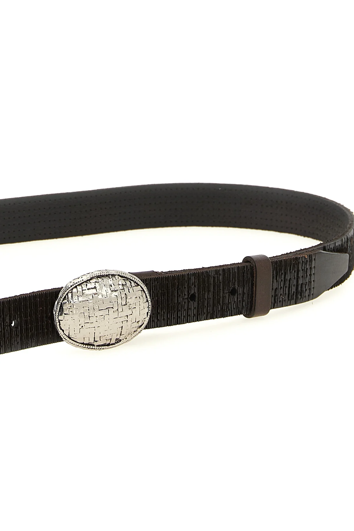 brunello cucinelli belt in fine texture calf leather