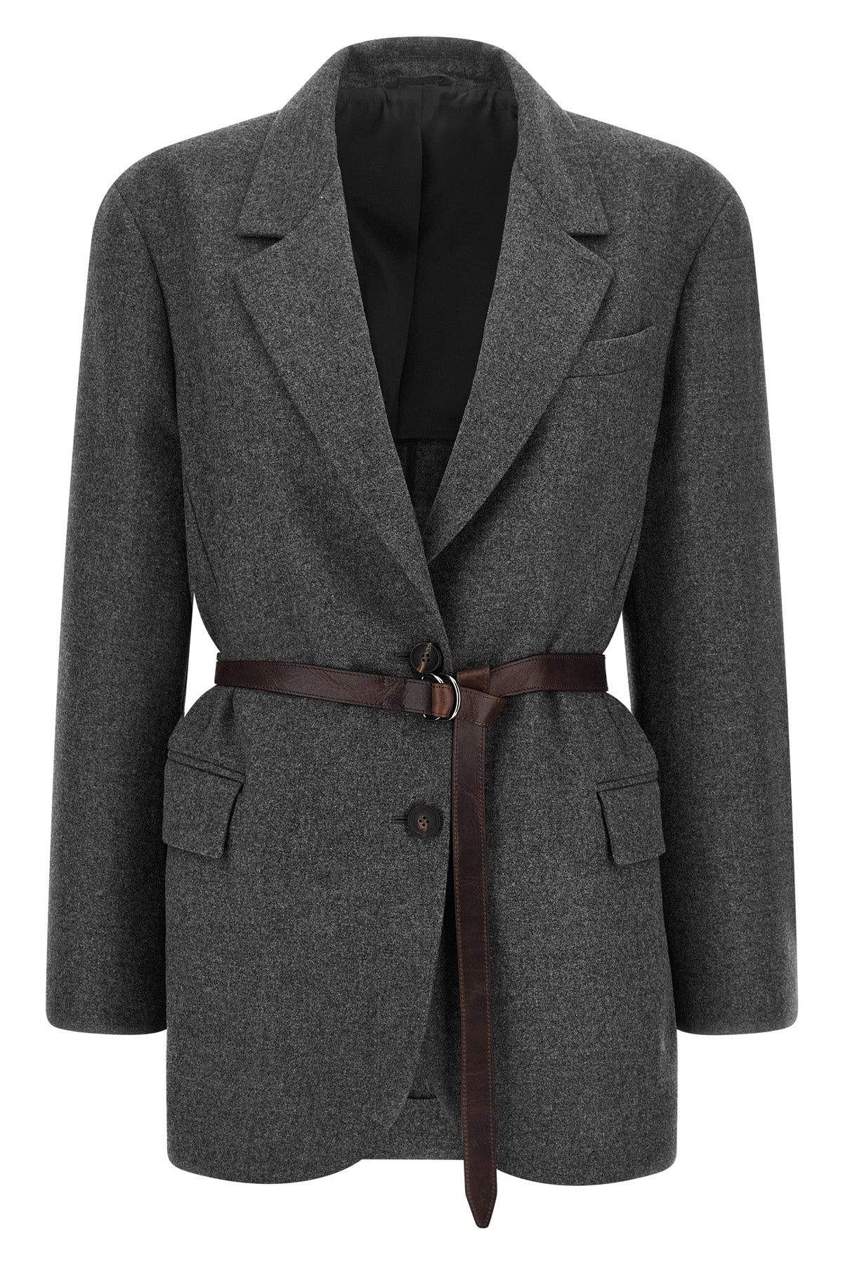 BRUNELLO CUCINELLI 36 single-breasted virgin wool and cashmere mélange blend blazer