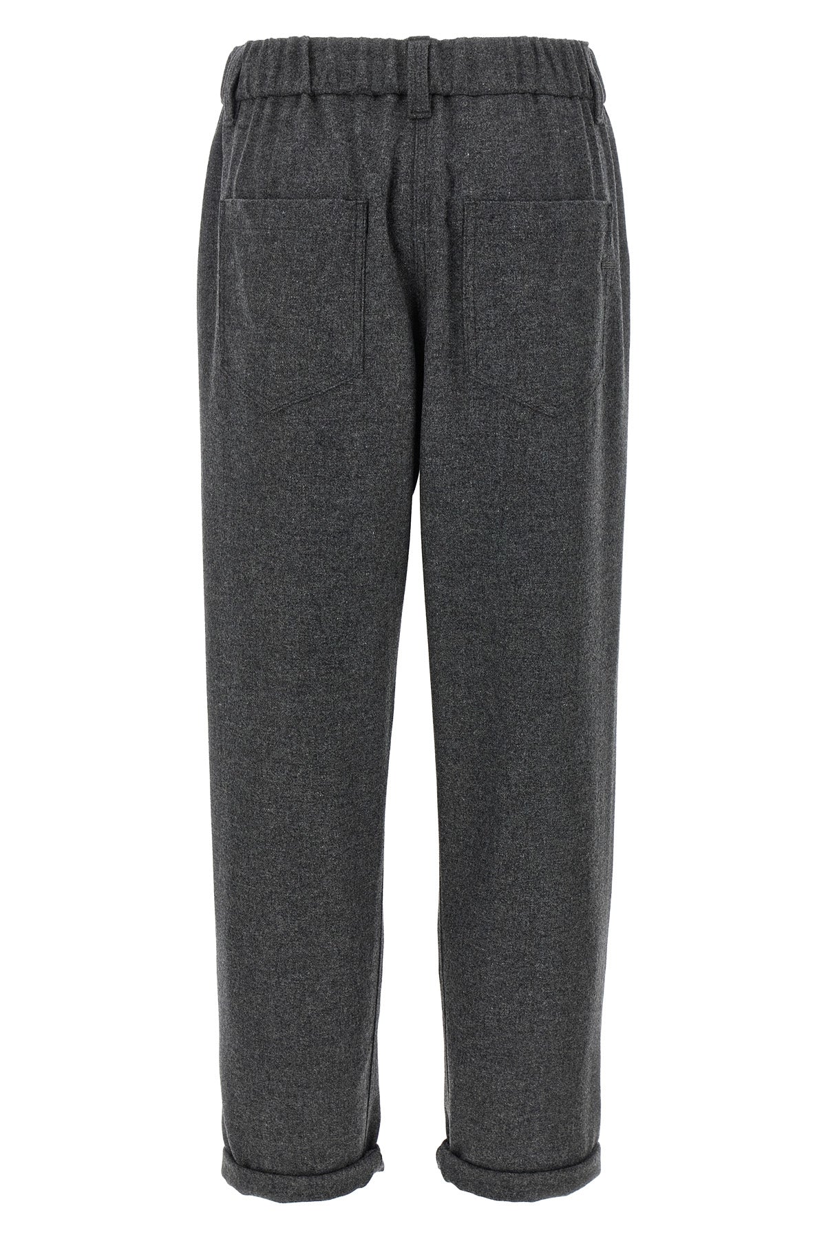 melange wool and cashmere blend trousers