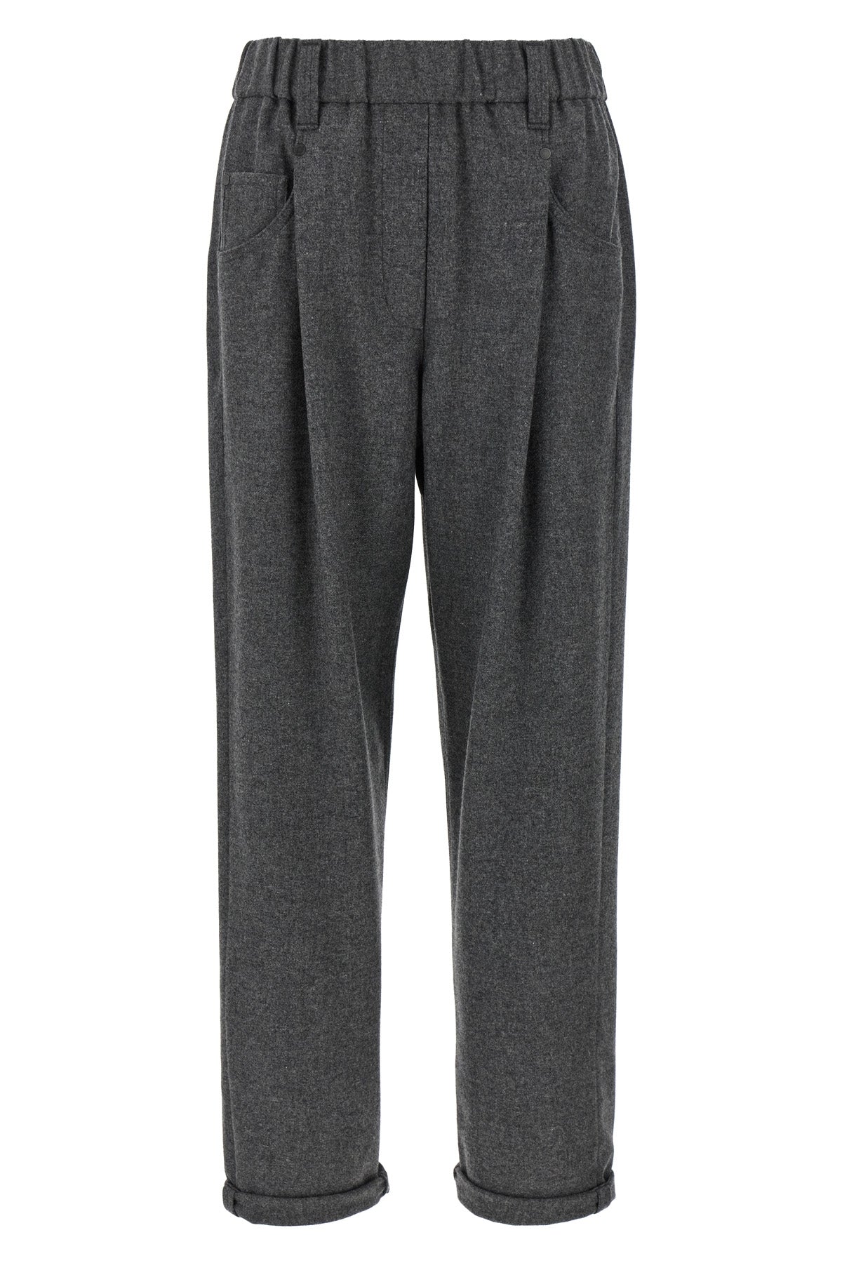 BRUNELLO CUCINELLI 38 melange wool and cashmere blend trousers