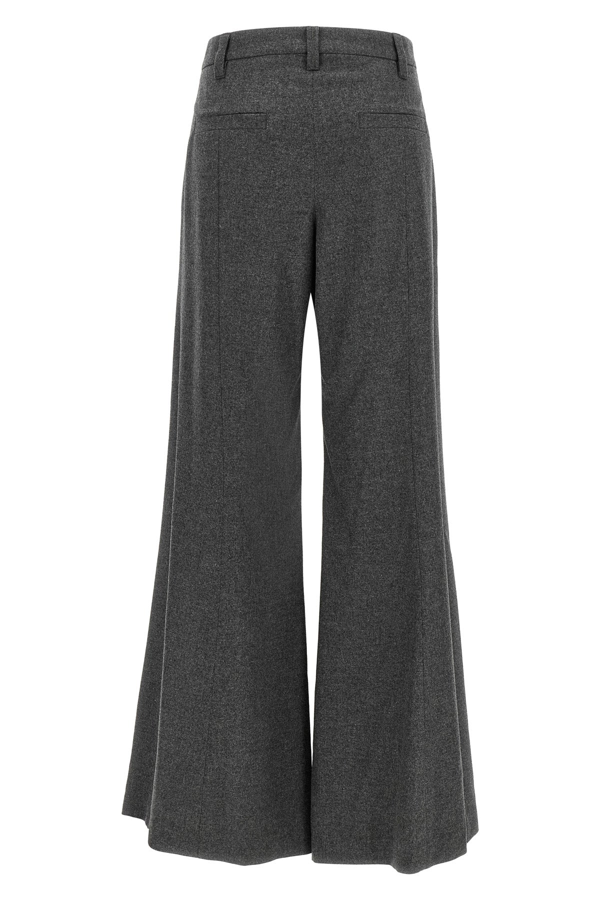 BRUNELLO CUCINELLI 36 brunello cucinelli wide flare trousers represent a masterpiece of sartorial pr