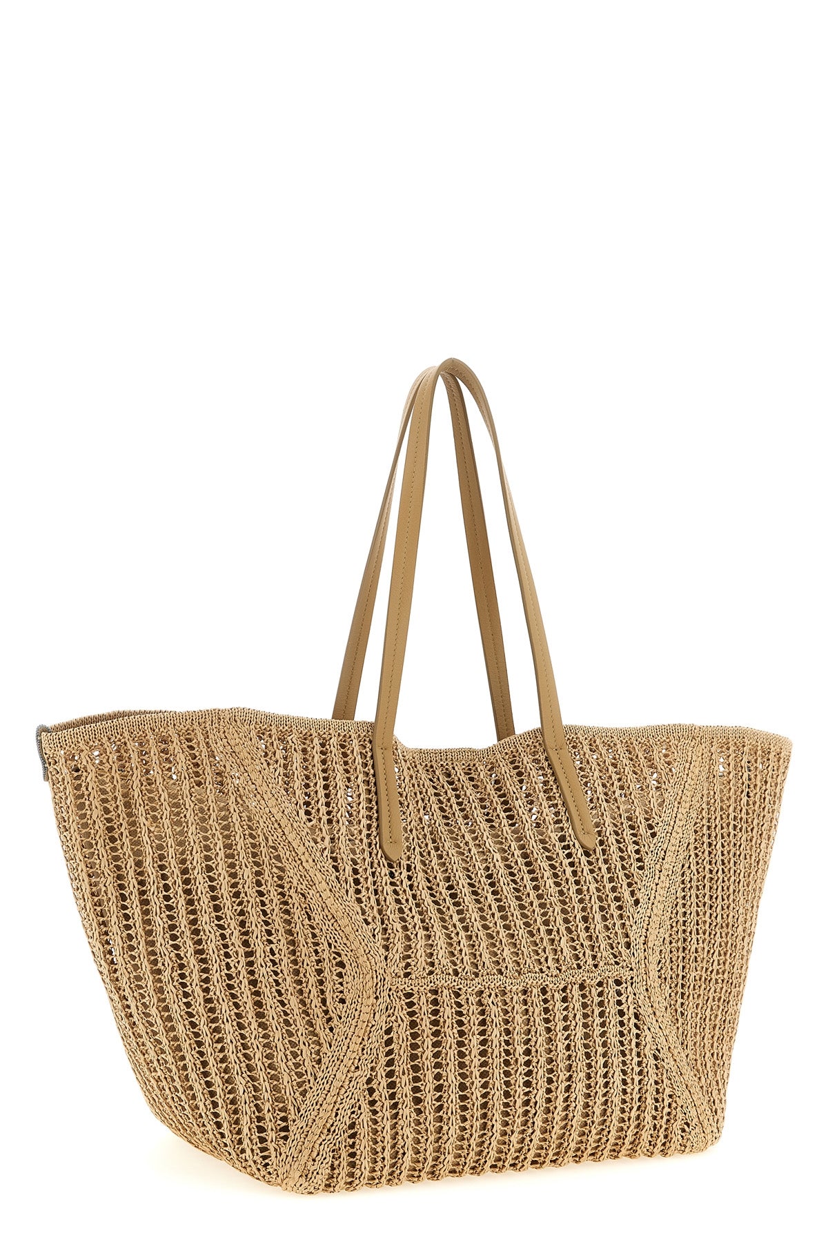 bc duo large shoulder bag in woven raffia