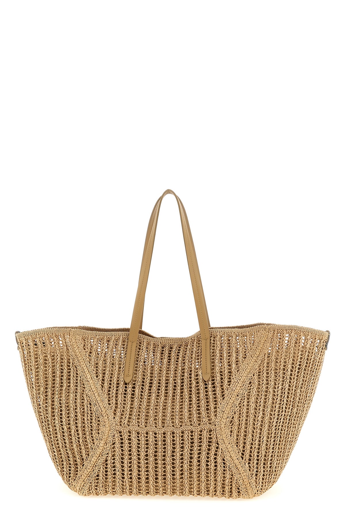 BRUNELLO CUCINELLI OS bc duo large shoulder bag in woven raffia
