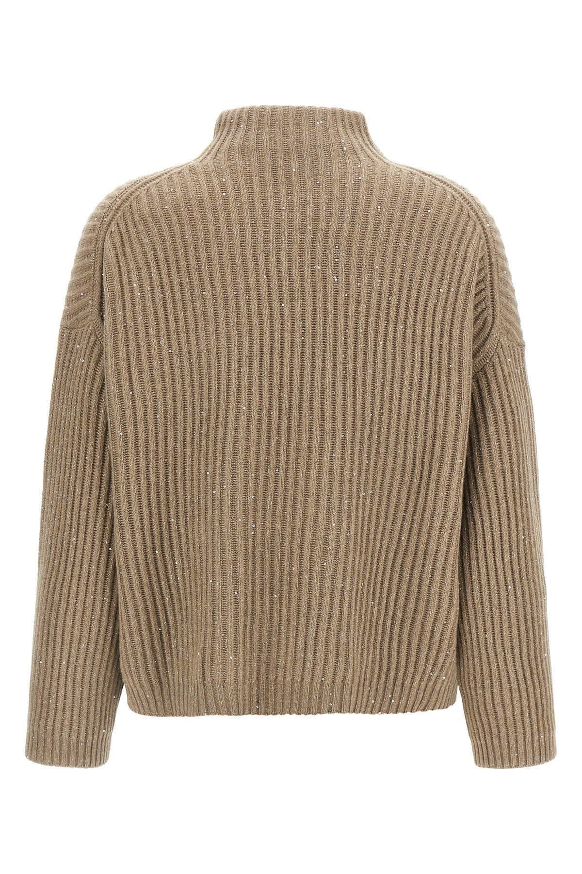 brunello cucinellis sparkling & dazzling turtleneck sweater in cashmere and w