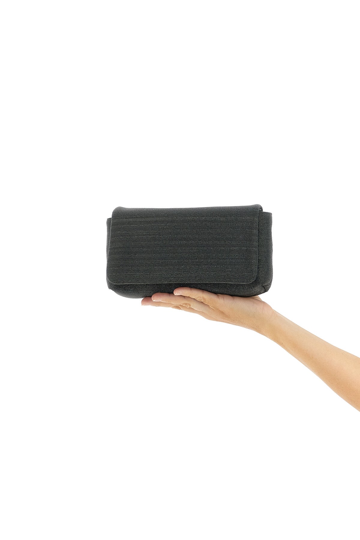 BRUNELLO CUCINELLI OS precious leather clutch bag entirely embroidered in monile