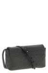 precious leather clutch bag entirely embroidered in monile