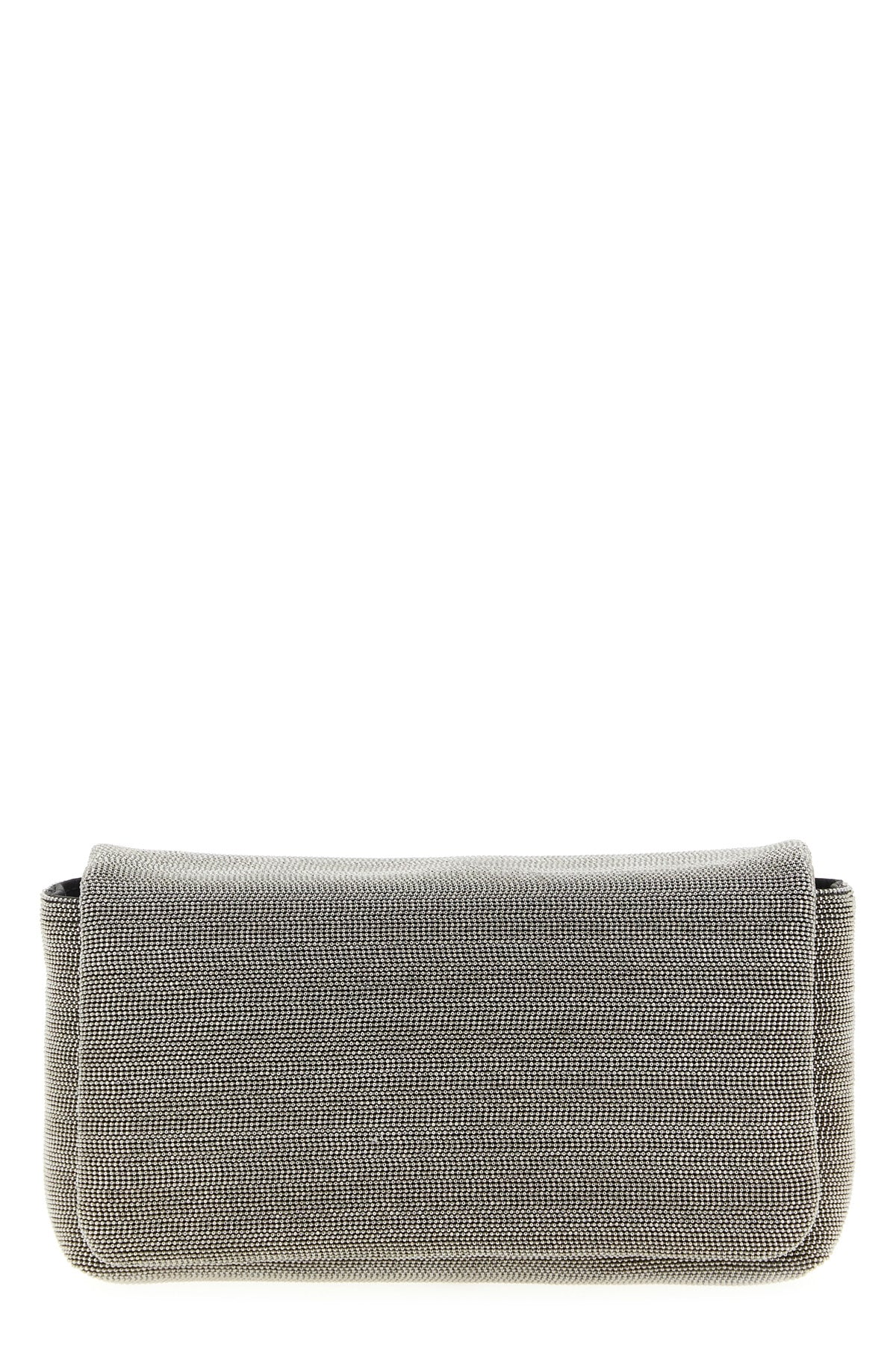 BRUNELLO CUCINELLI OS precious leather clutch bag entirely embroidered in monile