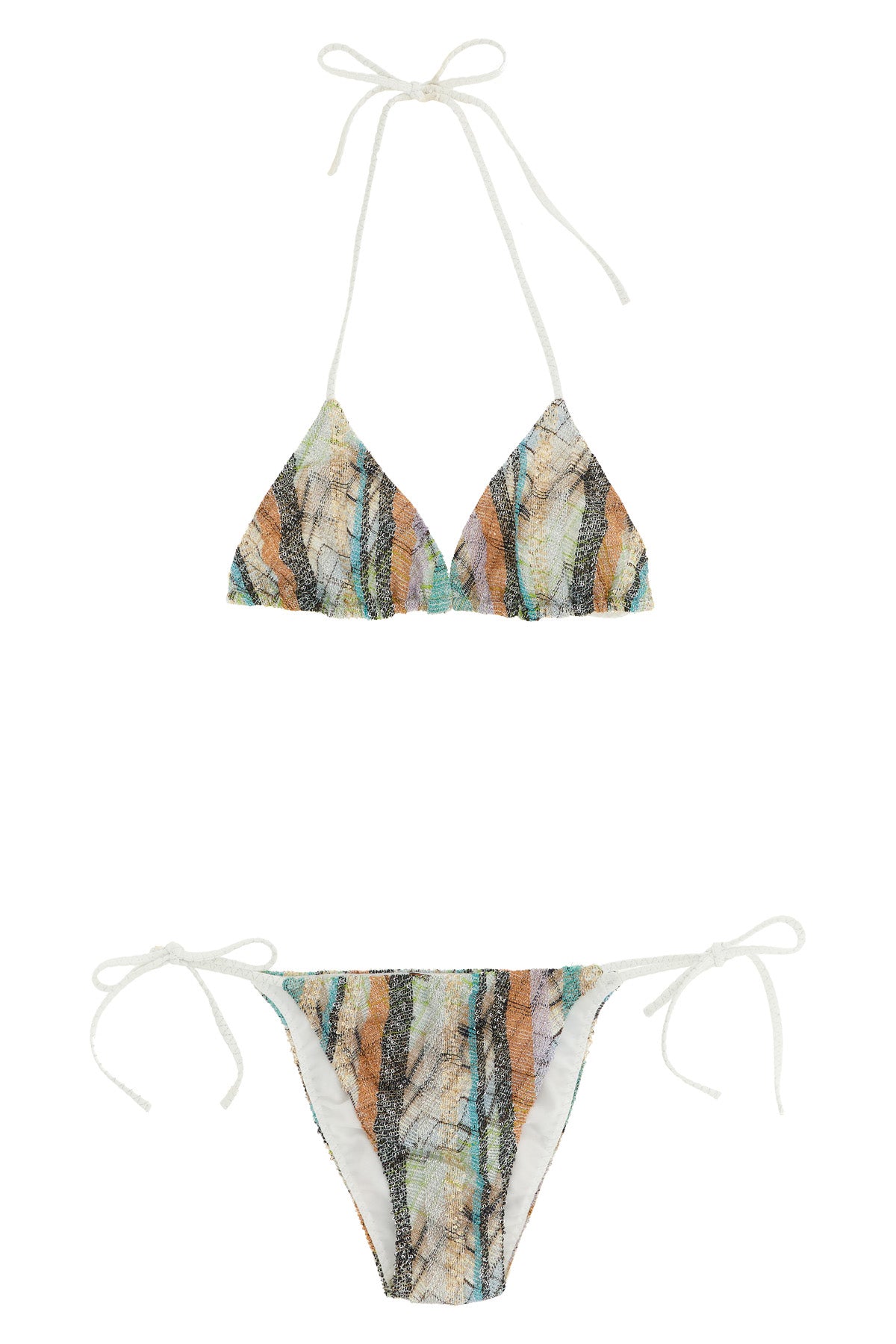 MISSONI 44 caperdoni zigzag knit lurex bikini