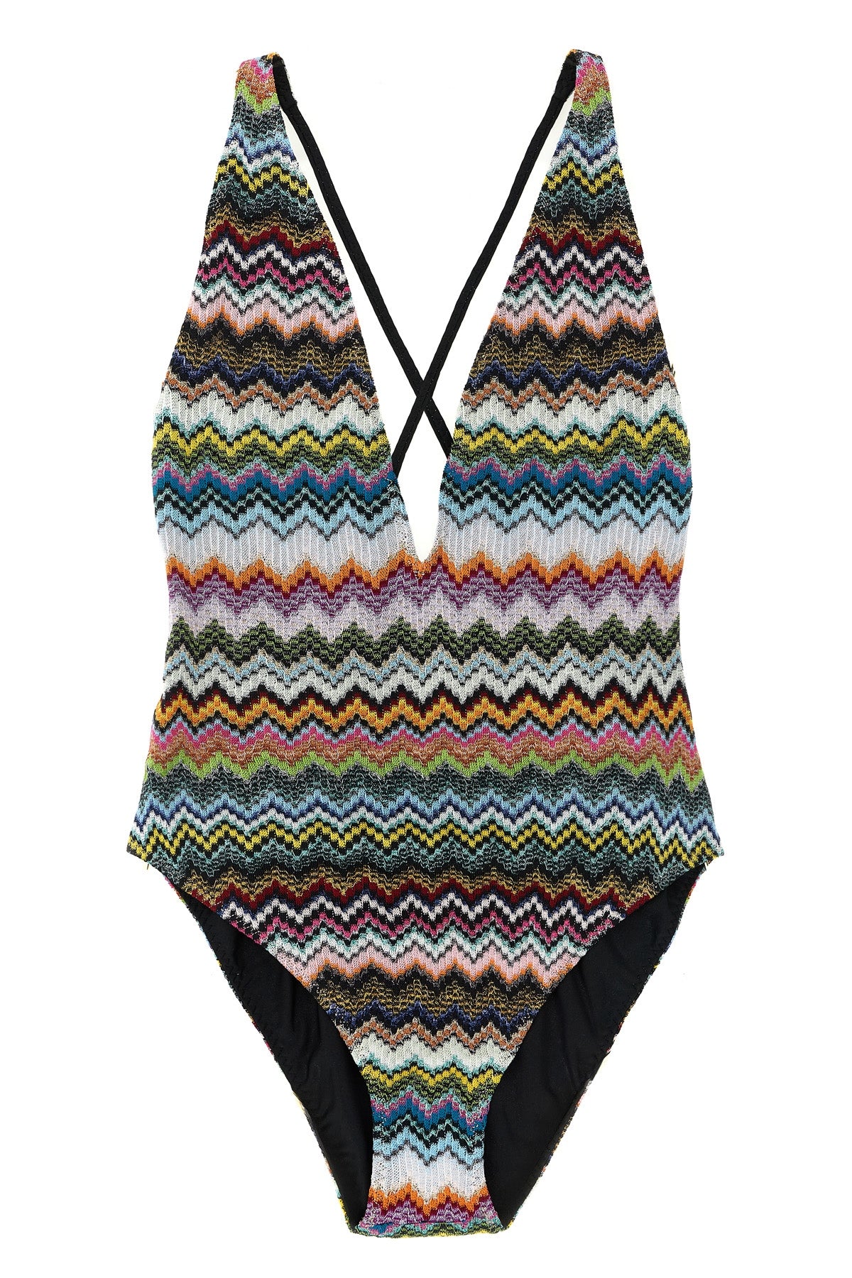 MISSONI 40 lamé viscose one-piece swimsuit