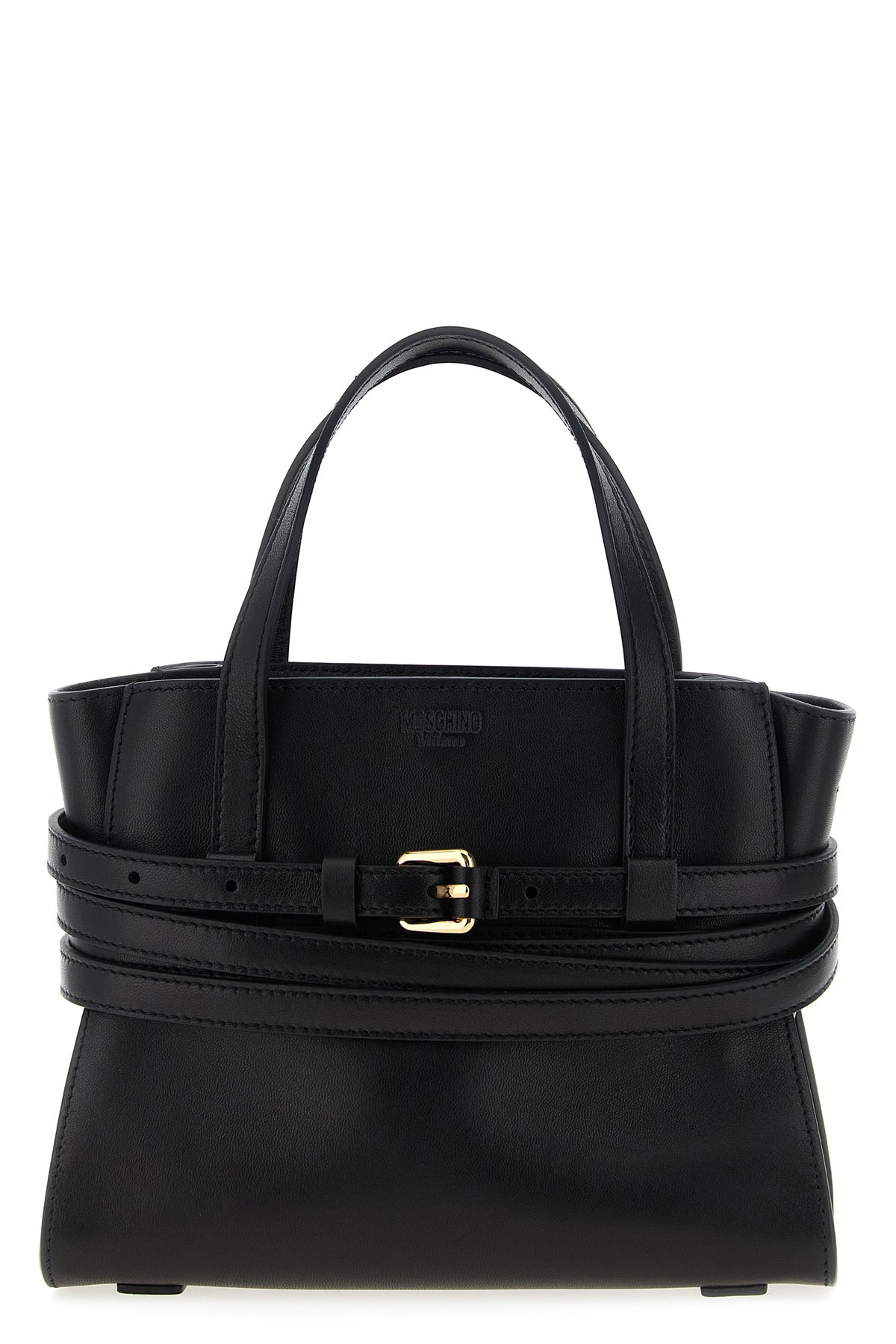 MOSCHINO OS small leather tie me handbag