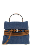 moschino tie me small denim handbag reinterprets urban codes through a contras