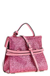 the moschino tie me small handbag features a structured trapezoidal silhouette