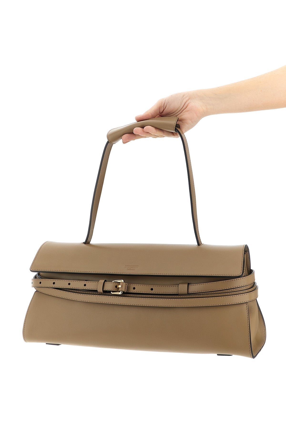 MOSCHINO OS tie me leather shoulder bag