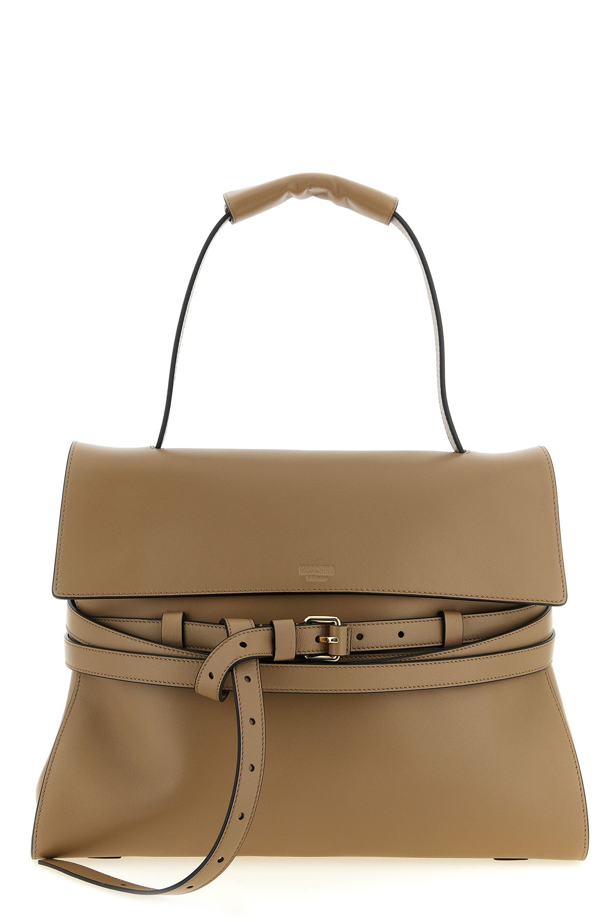 MOSCHINO OS tie me leather shoulder bag