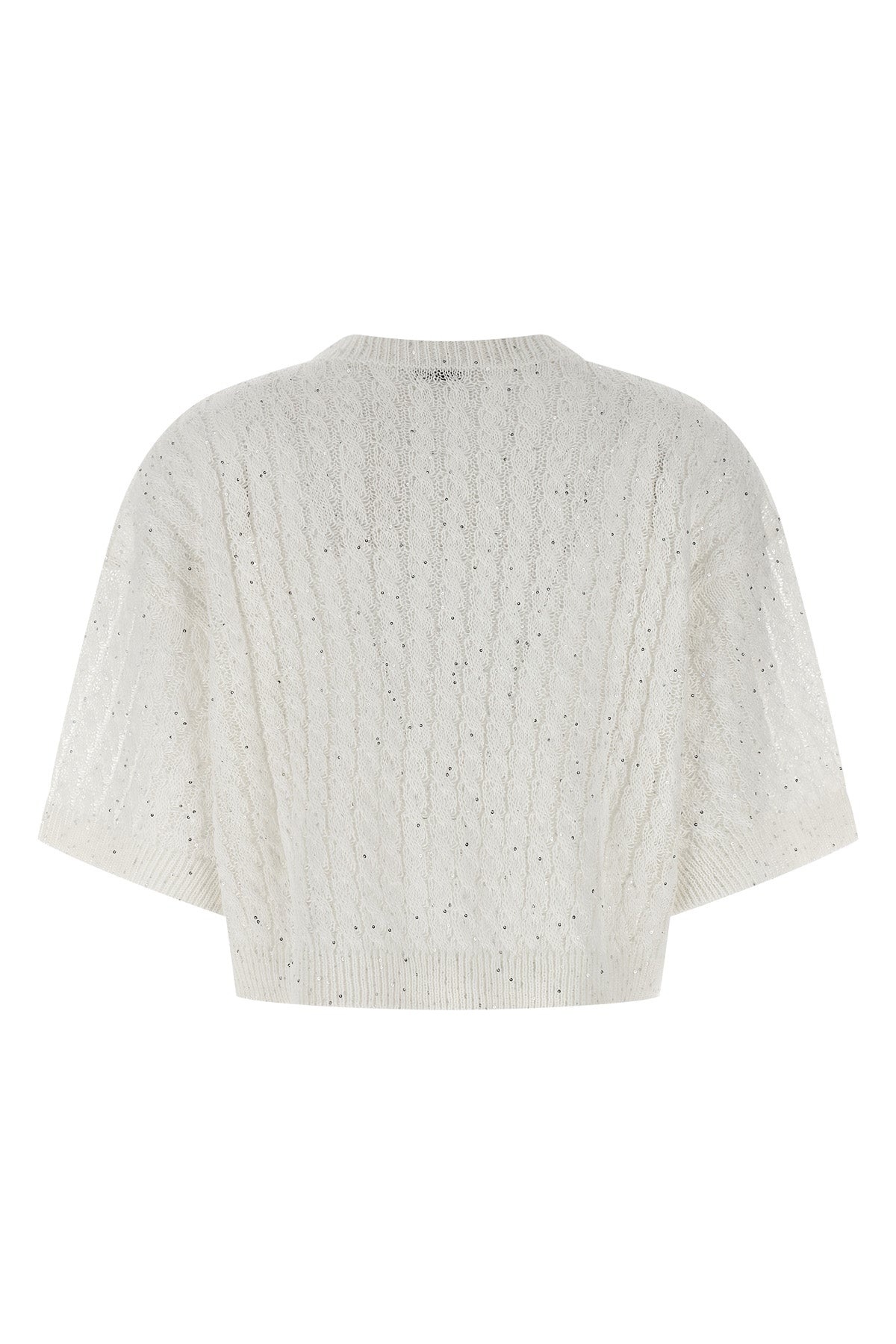 BRUNELLO CUCINELLI XL dazzling cable openwork ribbed linen cardigan