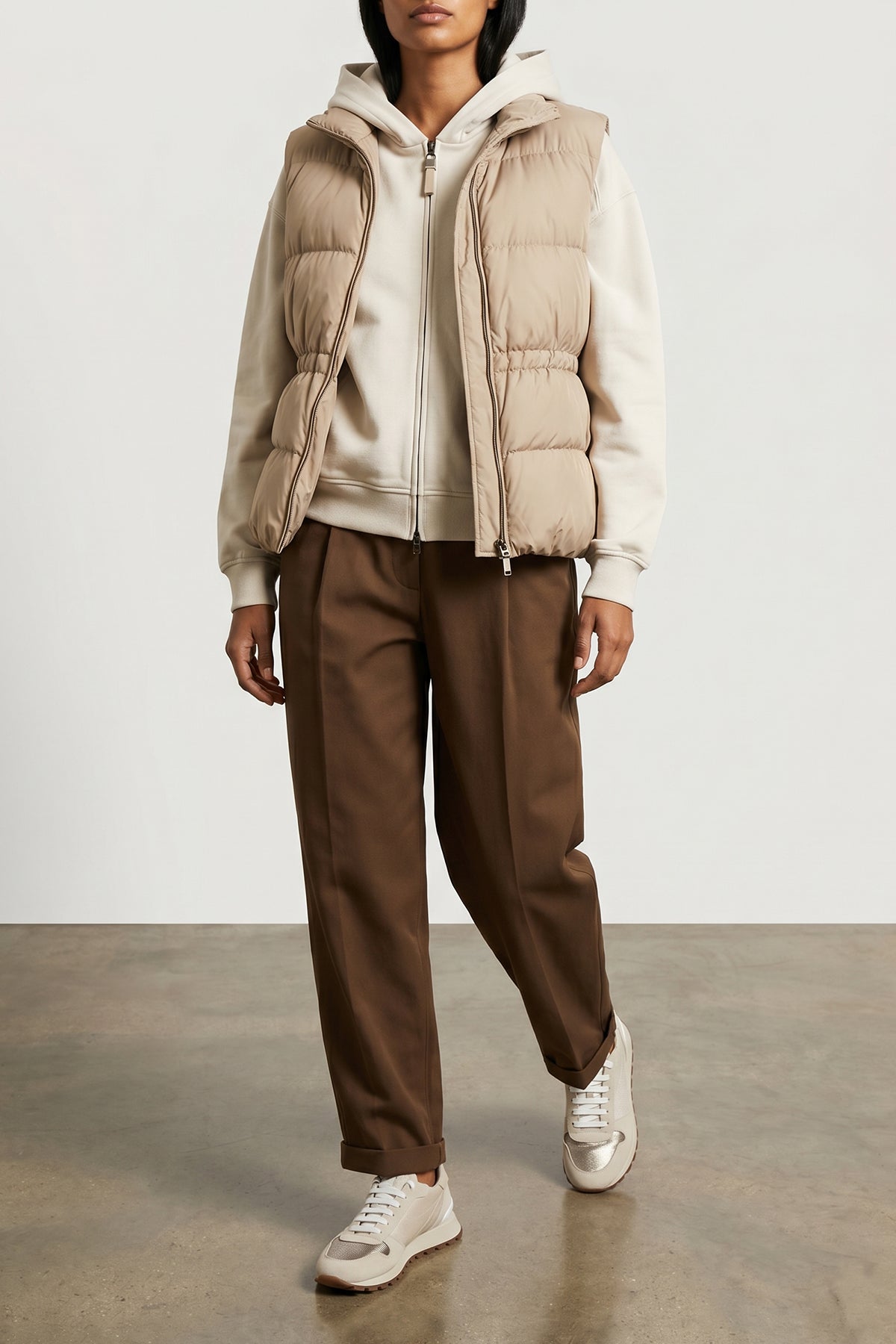 BRUNELLO CUCINELLI 38 vest in quilted water-repellent fabric