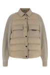 quilted and padded water-repellent matte nylon down jacket