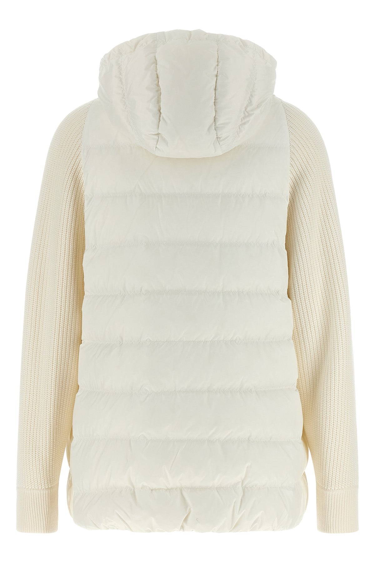 quilted and padded water-repellent matte nylon down jacket