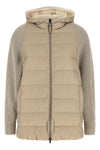quilted and padded water-repellent matte nylon down jacket