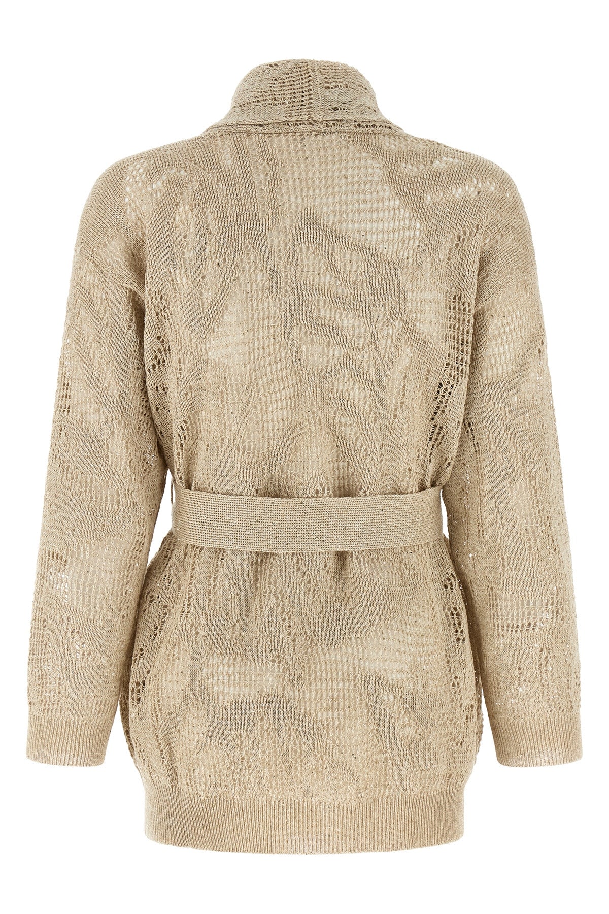 BRUNELLO CUCINELLI L cardigan in linen and cotton blend crocheted