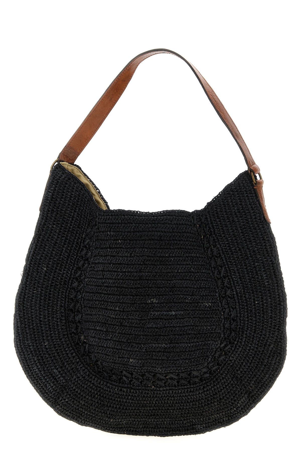 meva shoulder bag in crocheted raffia