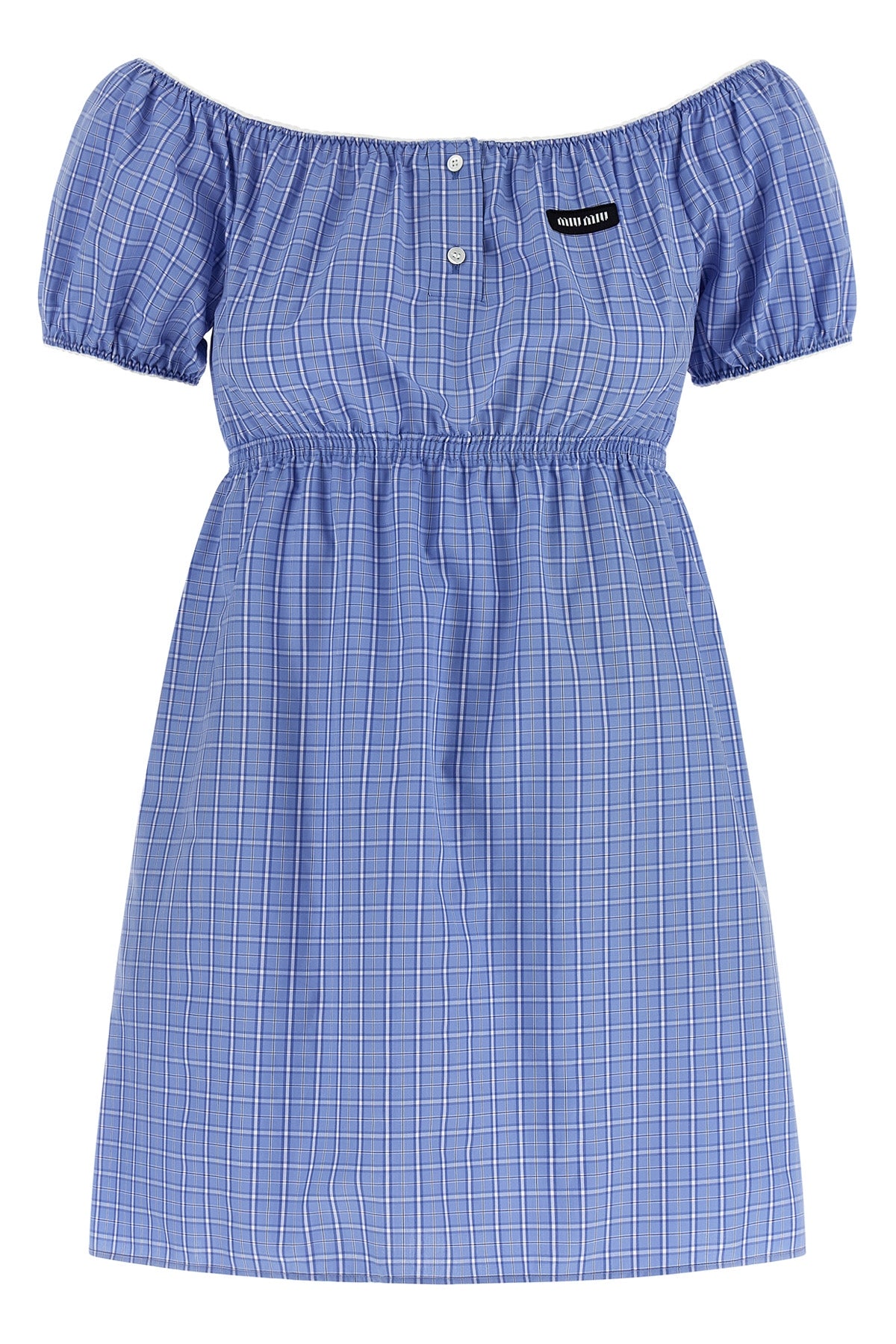 MIU MIU 40 check-print cotton poplin dress