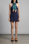 short dress in garment-dyed cotton gabardine