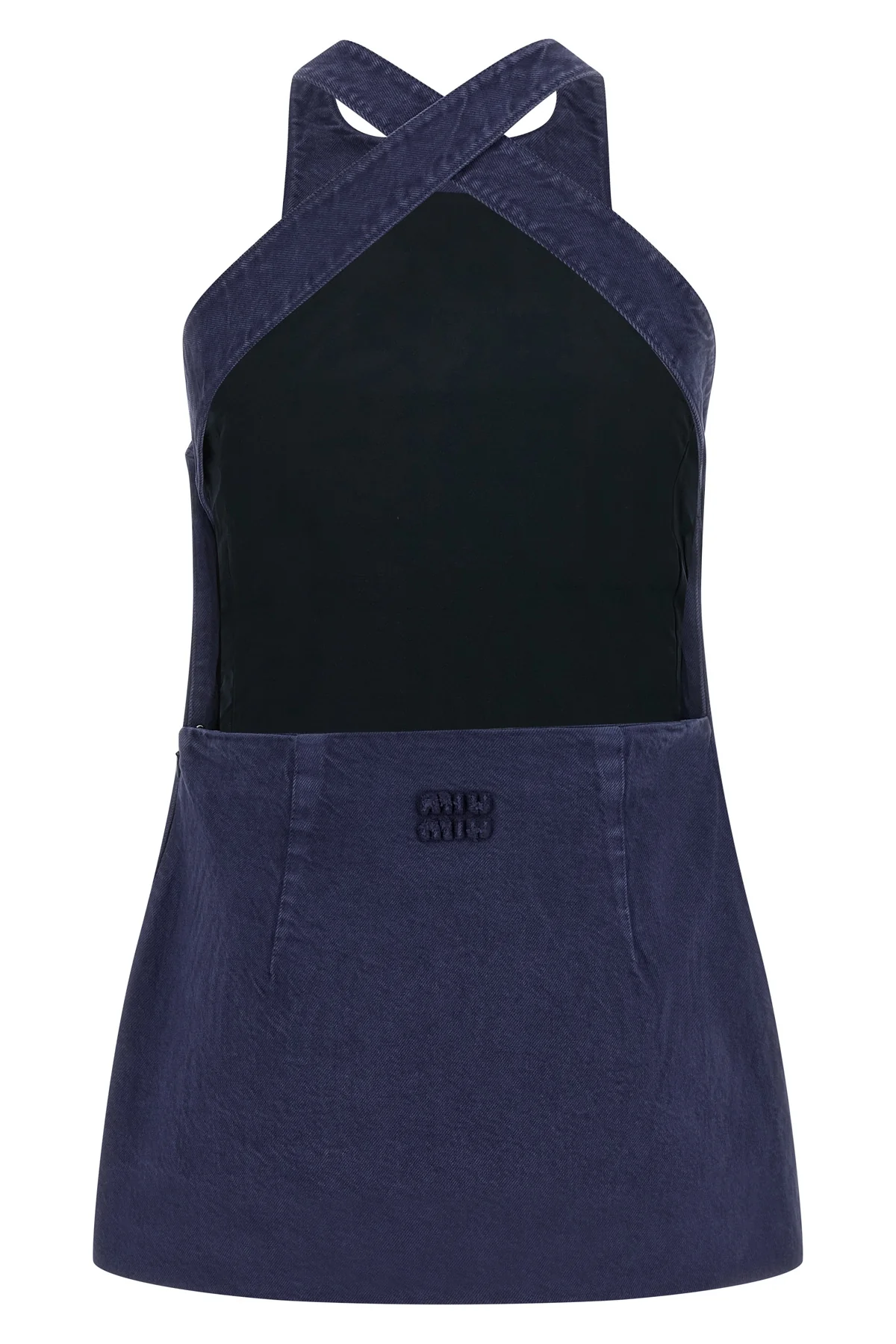 short dress in garment-dyed cotton gabardine