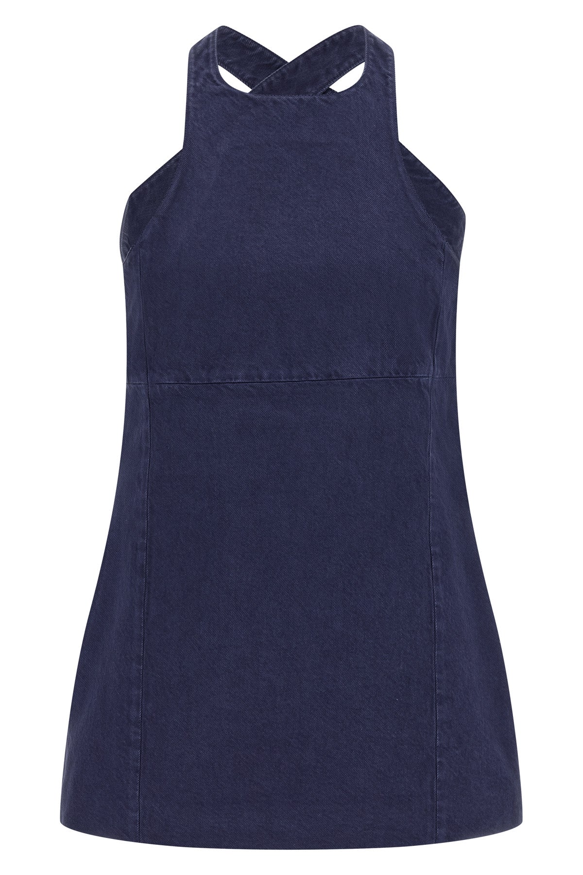 short dress in garment-dyed cotton gabardine