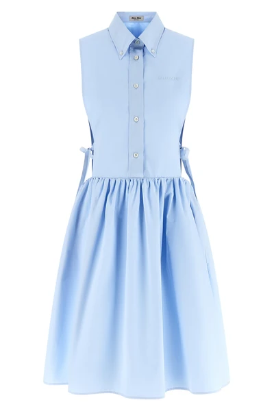 midi dress in cotton poplin