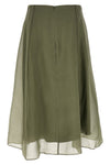 circle crispy silk midi skirt