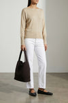 sweater in lightweight viscose blend and lamé yarn