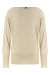 sweater in lightweight viscose blend and lamé yarn
