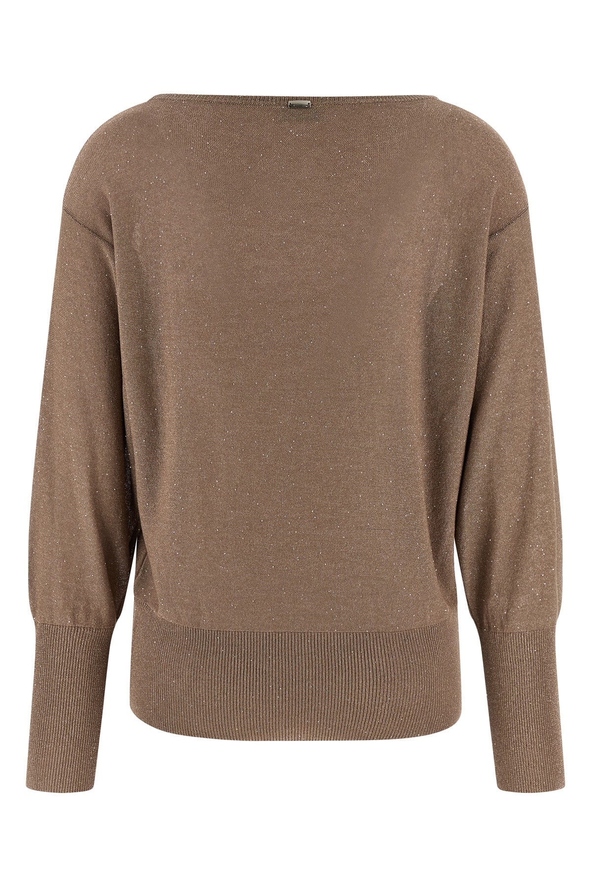 sweater in lightweight viscose blend and lamé yarn