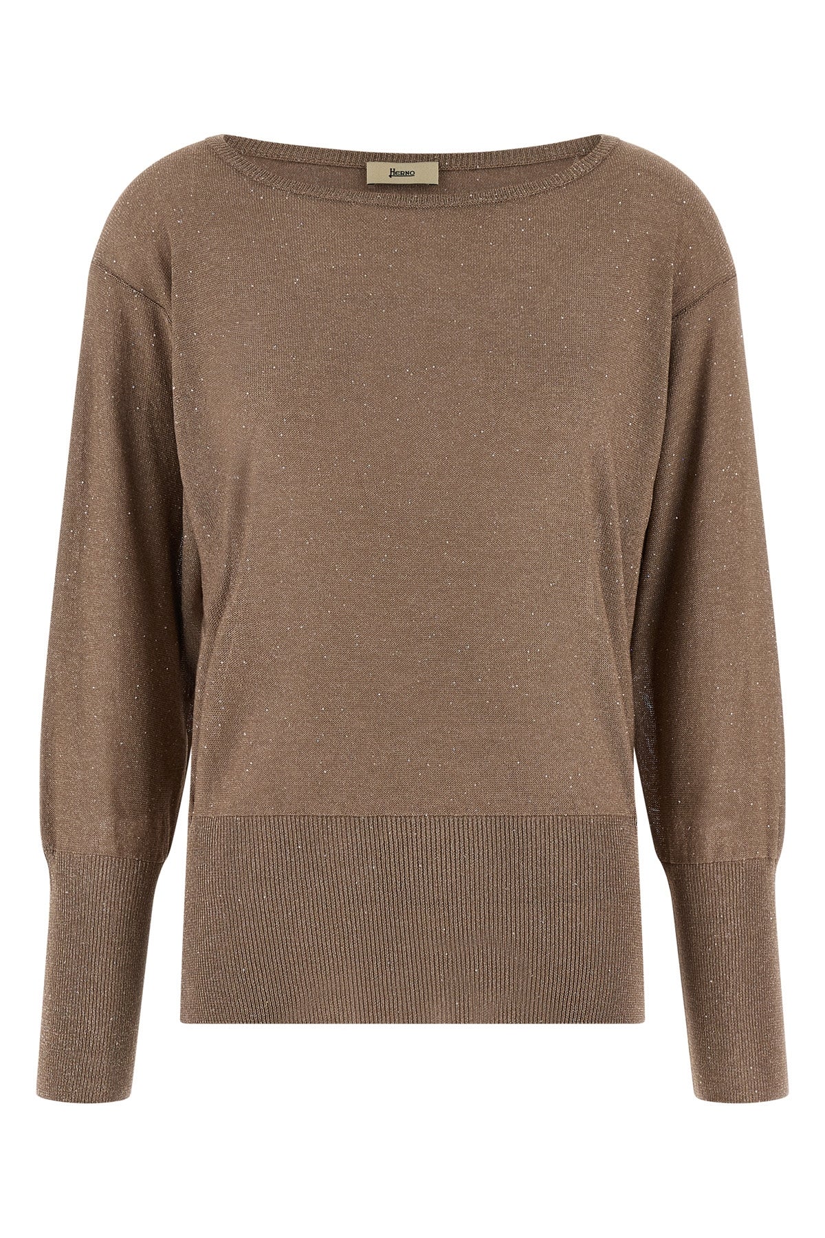 sweater in lightweight viscose blend and lamé yarn