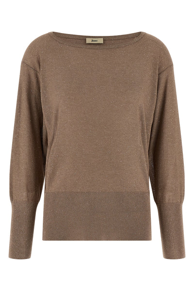 sweater in lightweight viscose blend and lamé yarn