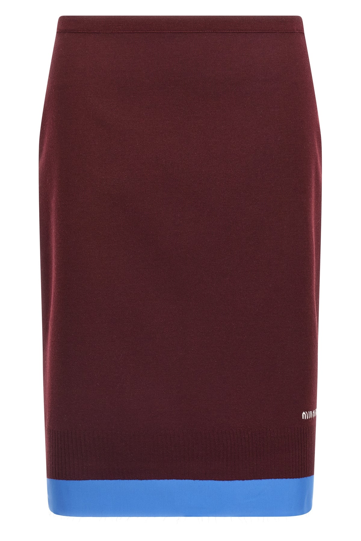 MIU MIU 38 double layer virgin wool midi skirt