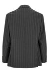 150s wide pinstriped batavia blazer in virgin wool
