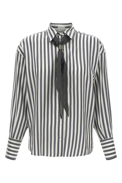 the brunello cucinelli pure silk shirt reinterprets the codes of classic tailori