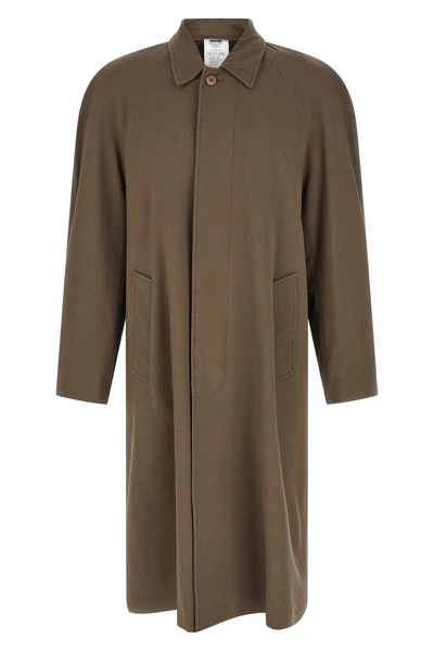caligo embossed herringbone weave wool blend coat